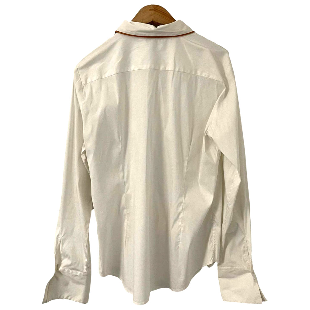 Robert Talbott Gold Edged White Button-Down Blous… - image 4